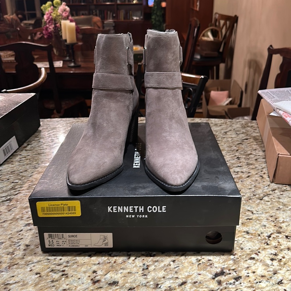 Gray suede booties size 10 New